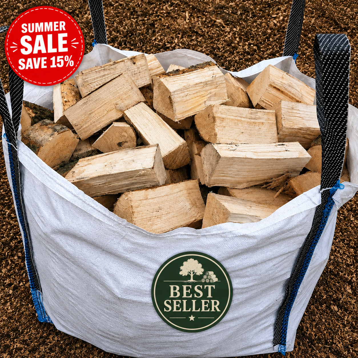 Standard bulk bag of air dried hardwood logs