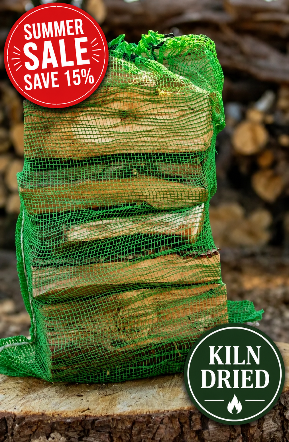 Single net bag of premium kiln dried hardwood
