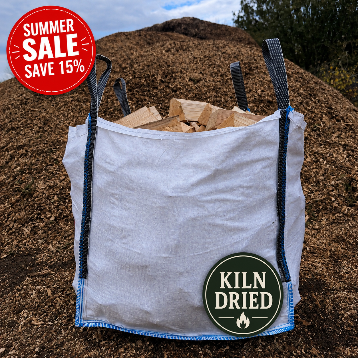 Standard bulk bag of premium kiln dried hardwood logs
